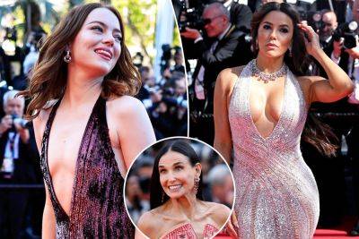Emma Stone, Eva Longoria and Demi Moore stun on the red carpet at the ‘Kinds of Kindness’ Cannes Film premiere - nypost.com - France