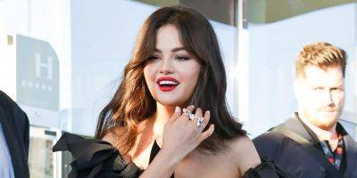 Selena Gomez Rocks a Vampy Red Lip for Night Out at Cannes Film Festival - www.justjared.com - France - city Santoni