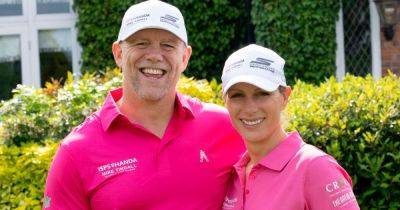 Zara and Mike Tindall look loved-up as they match in bright pink golf outfits - www.ok.co.uk
