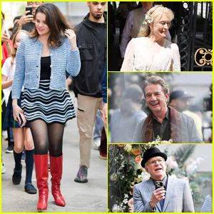 Selena Gomez & Meryl Streep Keep It Chic on Set of 'Only Murders in the Building - www.justjared.com - New York