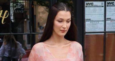 Bella Hadid Goes Pretty in Pink for Day Out in NYC - www.justjared.com - New York