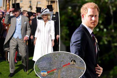 King Charles and Prince Harry were less than 3 miles apart in London — but the pair still didn’t meet - nypost.com - London
