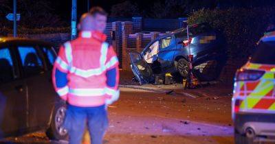 Two rushed to hospital as man pulled from wrecked car after smash - www.manchestereveningnews.co.uk - Manchester - county Oldham
