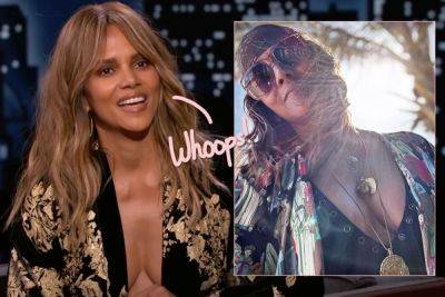 Halle Berry Has MULTIPLE Nip Slips In Hilarious Clip Trying To Get Out Of A TIGHT Top! Watch! - perezhilton.com