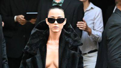 Katy Perry Went Topless in Paris in a Tights-as-Pants Look - www.glamour.com - Paris