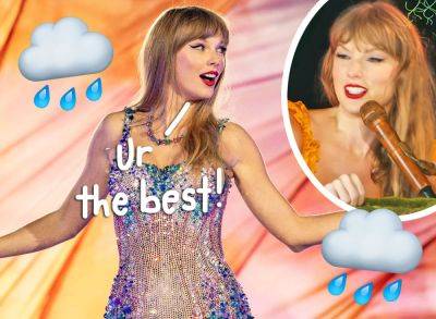 Taylor Swift Praises Fans As 'Champions & Heroes' For ‘Wildly’ Dancing In Rain At Latest Concert! - perezhilton.com - France - Scotland - county Lyon