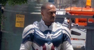 Anthony Mackie Suits Up on Set While Filming 'Captain America: Brave New World' Re-Shots in Atlanta - www.justjared.com - county Harrison - county Ford