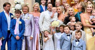 Rod Stewart, 79, poses with his eight kids as he attends son's wedding with wife Penny Lancaster - www.ok.co.uk - Croatia