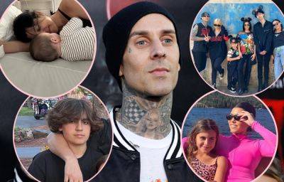 Travis Barker Reveals Touching New Tattoo Tribute To His ‘Family’! - perezhilton.com