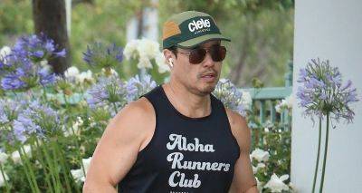 Randall Park Shows Off His Muscles During a Run in Studio City - www.justjared.com - city Studio