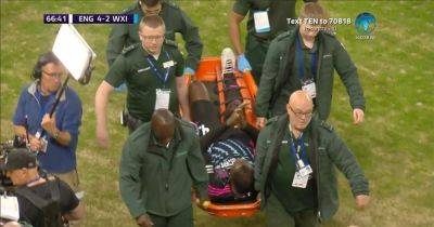 Soccer Aid fans express concern as star carried off pitch on stretcher after suffering injury - www.manchestereveningnews.co.uk - Australia - county Williams
